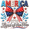 A beautiful glitz and glam design featuring a patriotic red, white, and blue ribbon, representing the ultimate america 1776 bow png.
