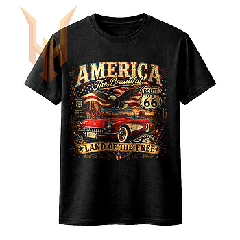 A highly detailed, distressed illustration featuring a motorcyclist on the open road with fireworks, perfect for creators needing an america 250 route 66 png.