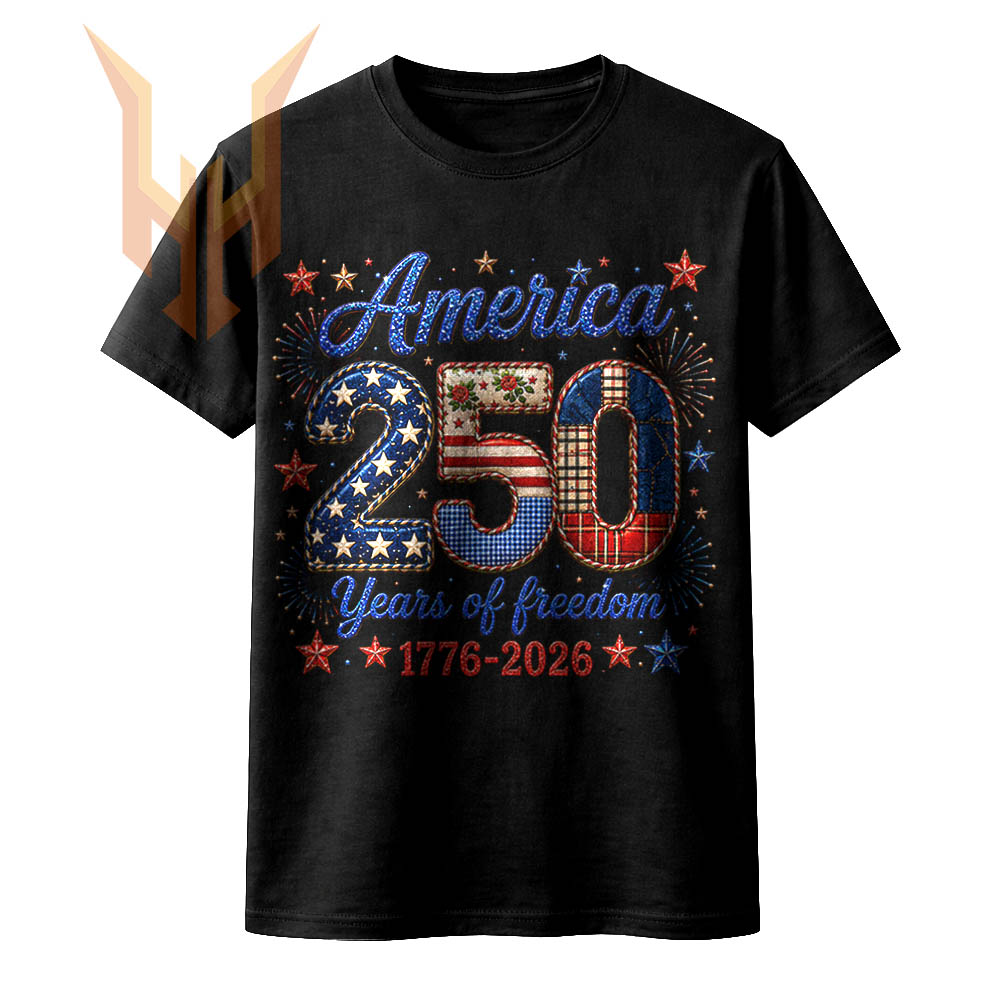 A beautiful vintage patchwork design celebrating the 2026 semiquincentennial, perfect for your america 250 years of freedom png sublimation projects.