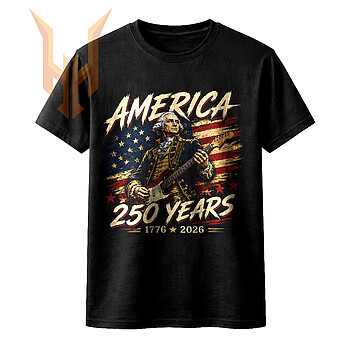 Alternative view of America 250 Years PNG: Epic Rockin' Washington Art