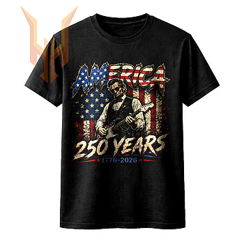 An epic, high-resolution distressed graphic of Abraham Lincoln playing an electric guitar, featuring the america 250 years png design for print on demand.
