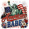 A vintage retro design featuring fireworks and the Statue of Liberty, perfect for your american babe statue of liberty png sublimation projects.