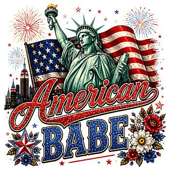 A vintage retro design featuring fireworks and the Statue of Liberty, perfect for your american babe statue of liberty png sublimation projects.