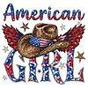 A sparkling rhinestone american girl hat png featuring a tooled leather cowboy hat with wings, leopard print stars, and patriotic typography.