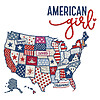 A beautiful patchwork design featuring the United States with empowering words, perfect for your american girl usa map png sublimation projects.