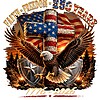 An epic vintage illustration of a bald eagle and an American flag-draped cross, featuring the faith freedom 250 years png design.