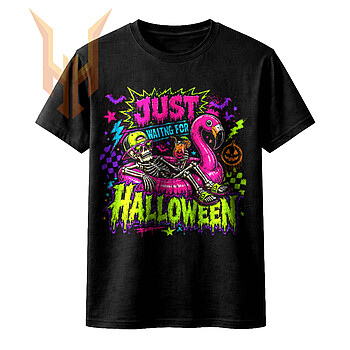 Alternative view of Just Waiting For Halloween PNG: Flawless Neon Retro Art