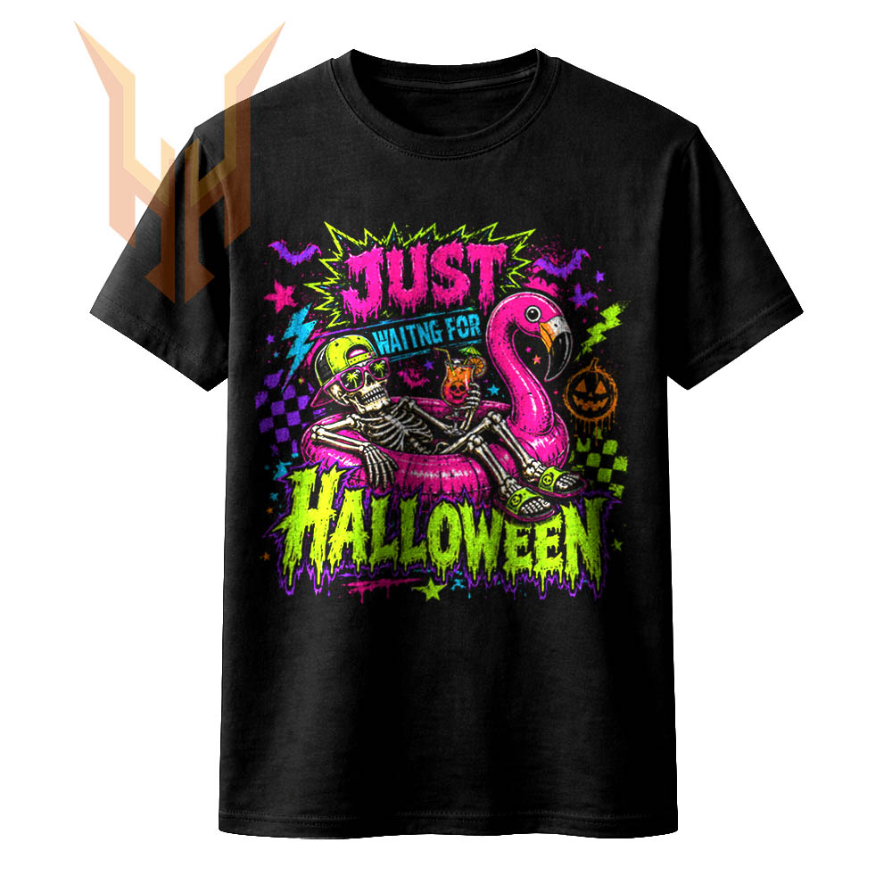Just Waiting For Halloween PNG: Flawless Neon Retro Art - Image 2