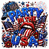 A dazzling design featuring dripping text and a disco ball, perfect for your glitter party in the usa png sublimation projects.