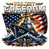 A cinematic and highly detailed project freedom 1776 ship png featuring a powerful naval destroyer, soaring bald eagle, and distressed American flag.