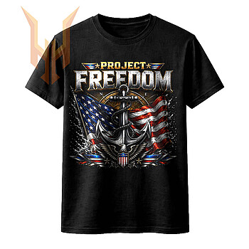 A highly detailed project freedom anchor png featuring a metallic nautical anchor, American flag, compass, and majestic bald eagle.