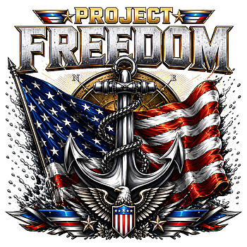 A highly detailed project freedom anchor png featuring a metallic nautical anchor, American flag, compass, and majestic bald eagle.