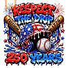 A vibrant and patriotic baseball design featuring a dripping US flag helmet, crossed bats, and fireworks, perfect for the respect the drip 250 years png collection.