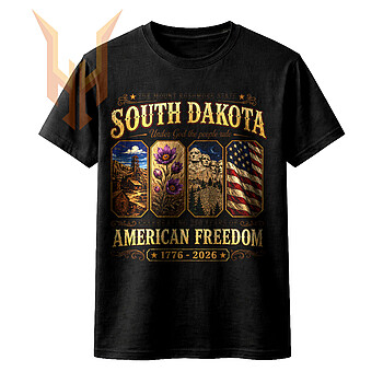 A vintage heritage design celebrating the Mount Rushmore state, featuring the south dakota 250 years png graphic for print on demand.