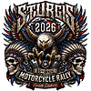 A fierce bald eagle and twin skulls in a patriotic design celebrating the rally, showcased in this high-quality sturgis 2026 png