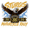 A fierce bald eagle and electric lightning design celebrating the rally, captured in this high-resolution sturgis 2026 png