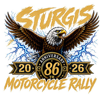 A fierce bald eagle and electric lightning design celebrating the rally, captured in this high-resolution sturgis 2026 png