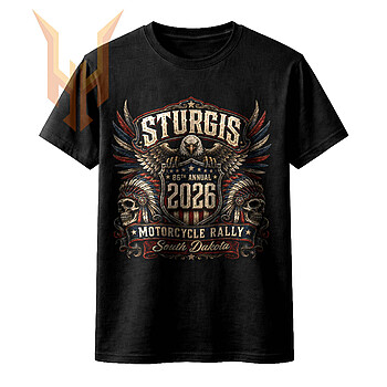 A powerful eagle and tribal skulls celebrating the 86th anniversary in this high-detail sturgis 2026 png design.