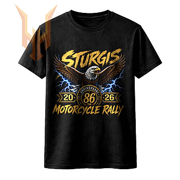 A fierce bald eagle and electric lightning design celebrating the rally, captured in this high-resolution sturgis 2026 png