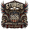A powerful eagle and tribal skulls celebrating the 86th anniversary in this high-detail sturgis 2026 png design.
