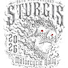 A fierce, dark smoky skull with piercing red eyes celebrating the 86th anniversary, perfectly captured in this high-resolution sturgis 2026 png design