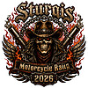 A fierce and fiery outlaw skull design celebrating the event, capturing the ultimate sturgis motorcycle rally 2026 png style for true bikers.