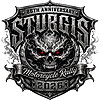 A fierce smoky skull inside a metallic crest for the 86th anniversary, perfectly captured in this high-quality sturgis rally 2026 png