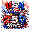 A vibrant 3D dripping ice cream and patriotic sports graphic perfect for creators needing a usa 250 years baseball png.